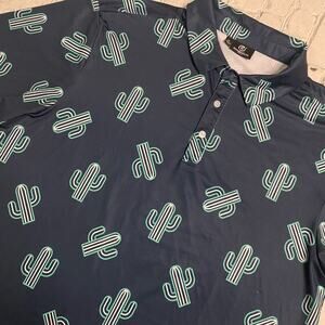 Men’s green side performance golf polo Aztec Texas desert western stretch XL